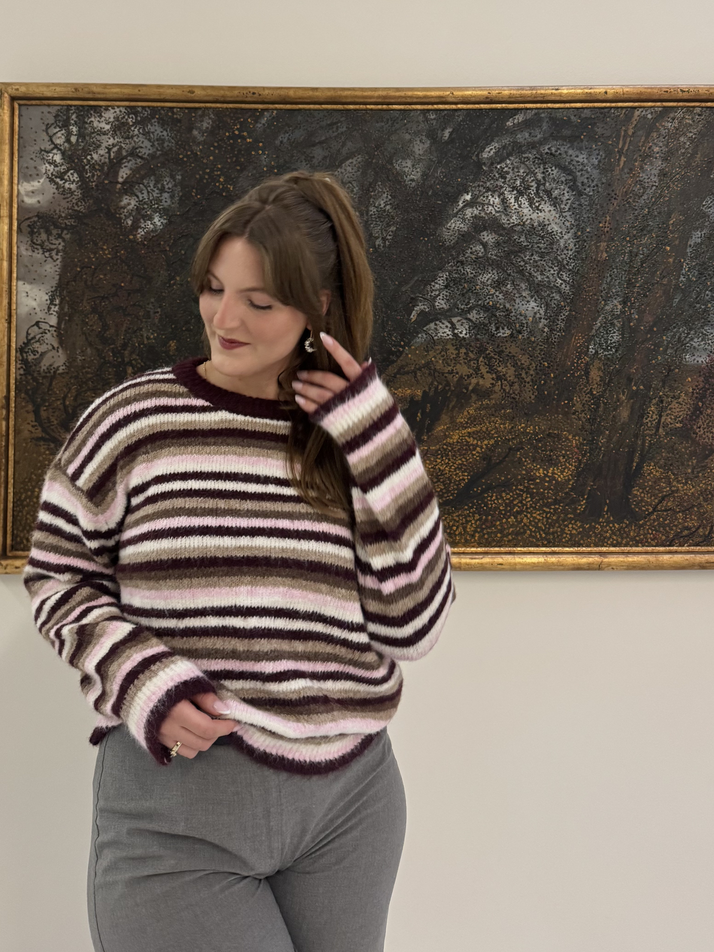 Pullover Berry Tiramisu Stripes